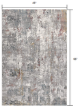 7’ X 10’ Gray Mod Distressed Strokes Area Rug