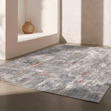 5’ X 8’ Gray And Ivory Abstract Area Rug