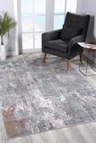 5’ X 8’ Gray And Ivory Abstract Area Rug