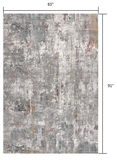 5’ X 8’ Gray And Ivory Abstract Area Rug