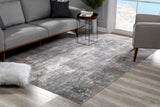 7’ X 10’ Gray And Ivory Abstract Area Rug