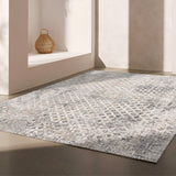 8' X 10' Gray Abstract Dhurrie Area Rug