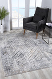 8' X 10' Gray Abstract Dhurrie Area Rug