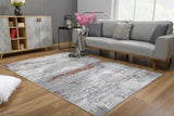 8’ X 11’ Gray And Brown Abstract Scraped Area Rug