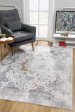 5” X 8” Gray Abstract Patterns Area Rug