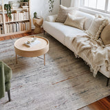 4’ X 6’ Beige And Gray Distressed Area Rug