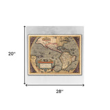 Vintage 1598 Map Of The Americas Unframed Print Wall Art