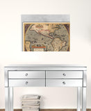 20" X 28" Vintage 1598 Map Of The Americas Wall Art