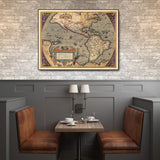 20" X 28" Vintage 1598 Map Of The Americas Wall Art