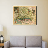 24" X 32" Map Of Virginia C1627 Vintage Poster Wall Art