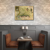 20" X 28" Map Of Virginia C1627 Vintage Poster Wall Art