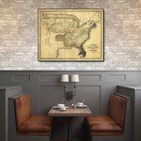 24" X 30" Eagle Map Of America C1833 Vintage Poster Wall Art