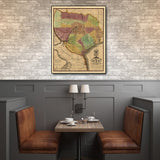 20" X 24" Texas And Surroundings C1837 Vintage Map Poster Wall Art