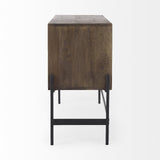 Dark Brown Two Door Cabinet With Metal Legs