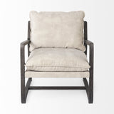 Modern Rustic Cozy Black And Cream Accent Chair