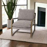 Modern Rustic Cozy Brown And Gray Accent Chair