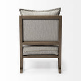 Wooden Accent Chair With Ash Gray Cushions