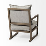 Wooden Accent Chair With Ash Gray Cushions