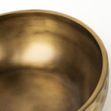 Antiqued Gold Hammered Artisan Low Bowl