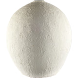 23" Wide White Textured Ceramic Vase