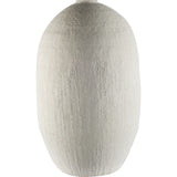 32" Narrow White Textured Ceramic Vase