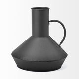 Shallow Rustic Black Metal Decorative Jug