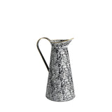 Petite Black And White Textured Jug Vase