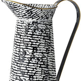 Black And White Textured Jug Vase