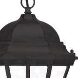 Three Light Matte Black Carousel Lantern Hanging Light