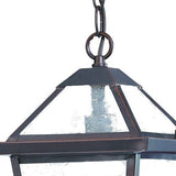 Antique Bronze Glass Hanging Lantern Light