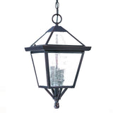 Three Light Bronze Glass Hanging Lantern Light