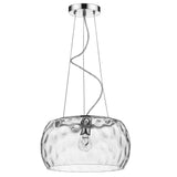 Mystere 1-Light Polished Chrome Pendant With Dimpled Glass Shade