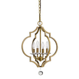 Peyton 4-Light Raw Brass Chandelier With Crystal Accents