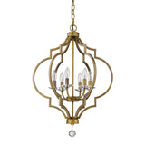 Peyton 6-Light Raw Brass Chandelier With Crystal Accents