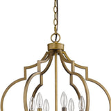 Peyton 6-Light Raw Brass Chandelier With Crystal Accents