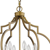 Peyton 6-Light Raw Brass Chandelier With Crystal Accents