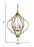 Peyton 6-Light Raw Brass Chandelier With Crystal Accents