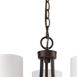 Kara 3-Light Oil-Rubbed Bronze Chandelier With Fabric Shades And Crystal Bobeches