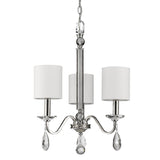 Lily 3-Light Polished Nickel Chandelier With Fabric Shades And Crystal Accents