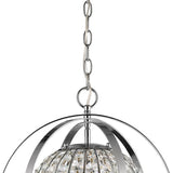 Olivia 1-Light Polished Nickel Crystal Globe Pendant