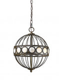 Aria 3-Light Oil-Rubbed Bronze Globe Pendant With Mother Of Pearl Accents