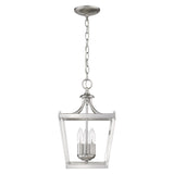 Vintage Silver Metal Tapered Hanging Light