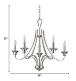 Michelle 5-Light Satin Nickel Chandelier