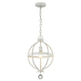 Nevaeh 1-Light Chrome Globe Pendant With Crystal Accents