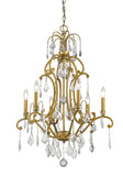 Claire 6-Light Antique Gold Chandelier With Crystal Accents