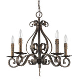 Lydia 5-Light Russet Chandelier With Melted Wax Tapers