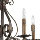 Lydia 5-Light Russet Chandelier With Melted Wax Tapers