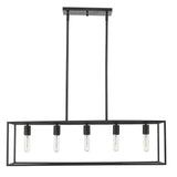 Cobar 5-Light Matte Black Island Pendant