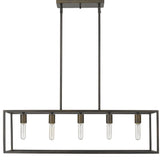 Cobar 5-Light Matte Black Island Pendant