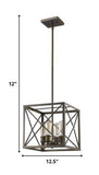 Brooklyn 4-Light Oil-Rubbed Bronze Pendant With Metal Framework Shade